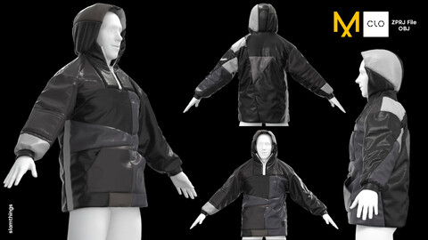 Future Fashion Jacket #003 - Clo3D/MarvelousDesigner + OBJ / NO TEXTURE / DIGITAL FASHION