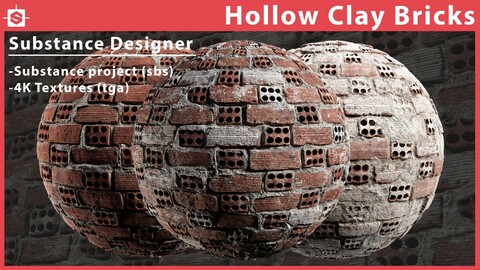 Hollow Clay Brick Wall Material - Substance Designer