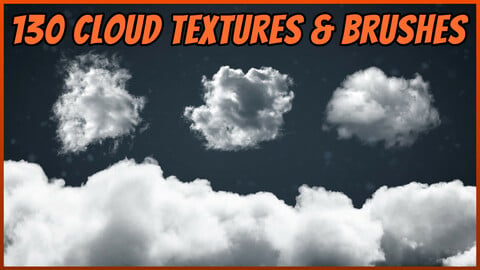 130 Hi-Res Cloud Textures and Brushes for VFX and Concept Art (Great for Dust & Smoke FX)