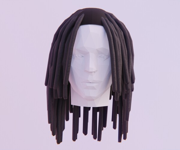 3D model King Von Medium Braided Dreads - Partly Bleached VR / AR /  low-poly