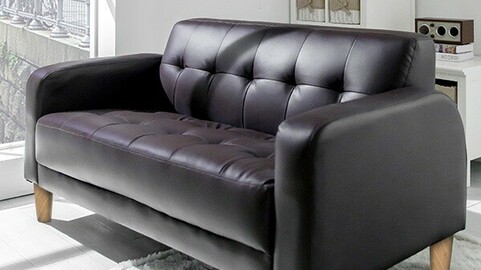 Modern 2 person artificial leather sofa
