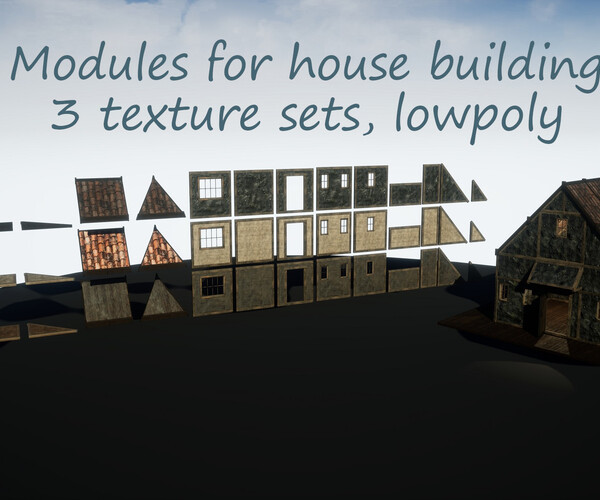 ArtStation - House-building modules 3 skins | Game Assets
