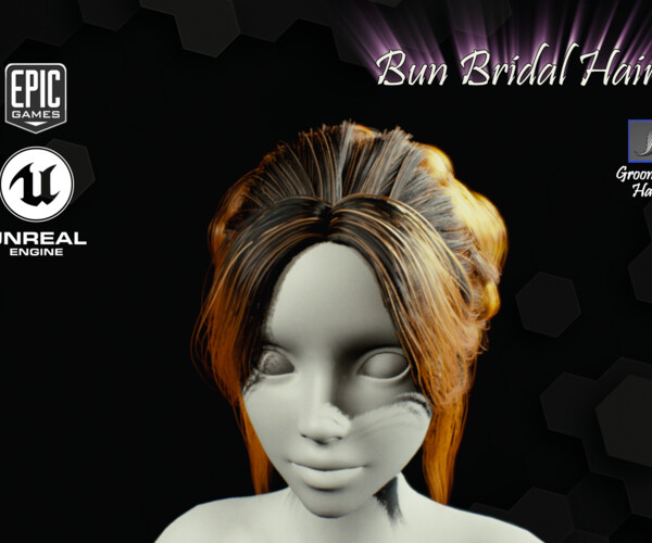 ArtStation Bun Bridal Hair Groom For Unreal Engine Game Assets