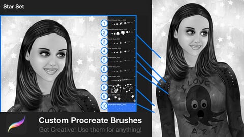 Procreate Brushes Stars & Glitter Stamps