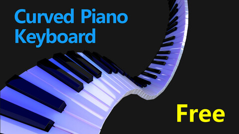 Curved Piano Keyboard, Blender + renders