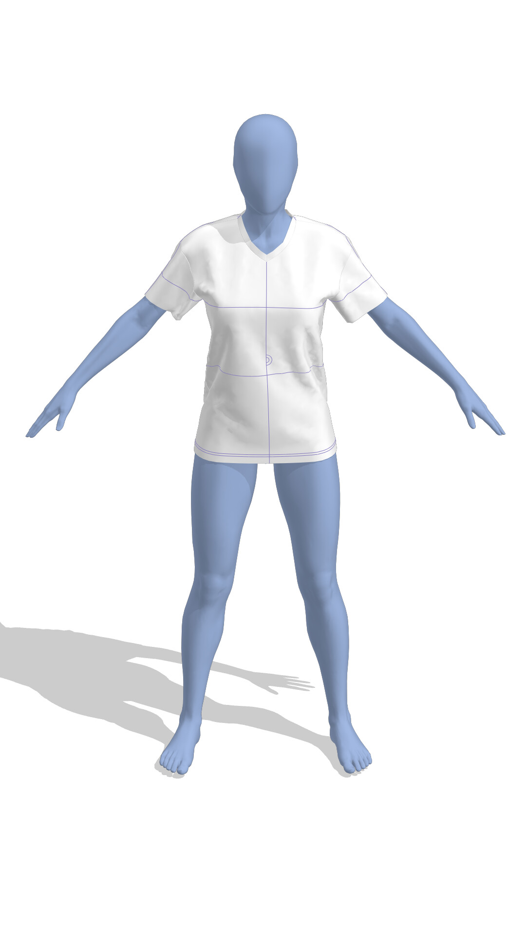 Female faceless mannequin in T-pose | 3D model