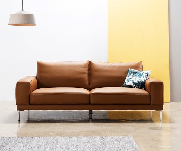 ArtStation - Baut 3 person natural cotton leather cowhide sofa | Resources