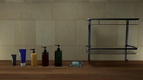 Bathroom Shower Item Set 3D model