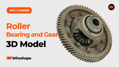 Roller Bearing and Gear Raw Scanned 3D Model