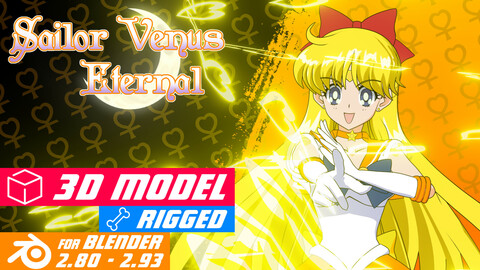 Sailor Venus 90's Ver - Sailor Moon Anime - 3D Model Blender