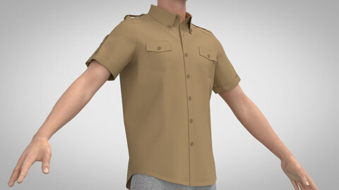 Safari Shirt, Marvelous Designer, Clo3D +fbx, obj