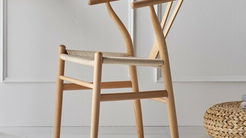 Y chair solid wood cafe rattan chair