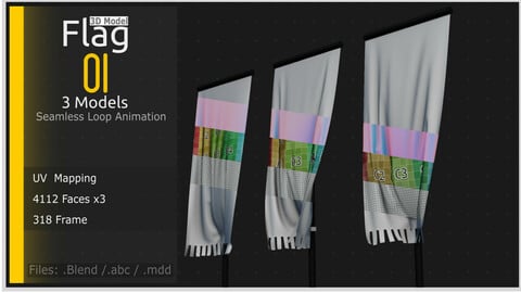 Flag_01 - Seamless Loop Animation