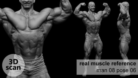 3D scan real extreme muscleanatomy Man08 pose 06