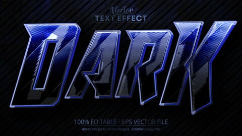 Dark text, blue color editable text effect on dark lines textured background