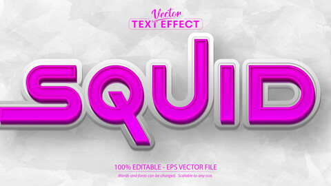 Squid text, 3d game style editable text effect