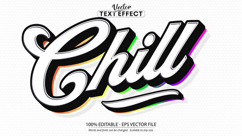 Chill text style, minimalistic style editable text effect