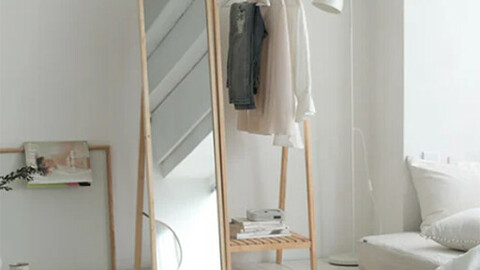 Pure Wood A Full Body Mirror Hanger Set