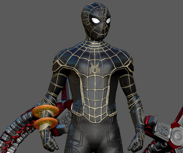 ArtStation - SPIDERMAN NO WAY HOME BLACK GOLD SUIT MCU MARVEL 3D PRINT ...