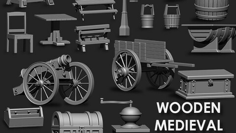 Wooden Medieval Imm Brush Pack (20 in one)