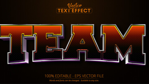 Team text, sport style editable text effect