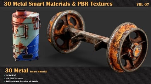 30 Metal Smart Materials & PBR Textures - VOL 07