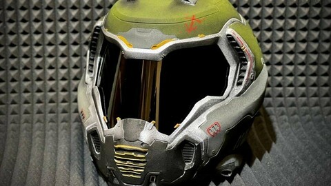 Printable Doom eternal helmet airsoft paintball 3D  model (STL)