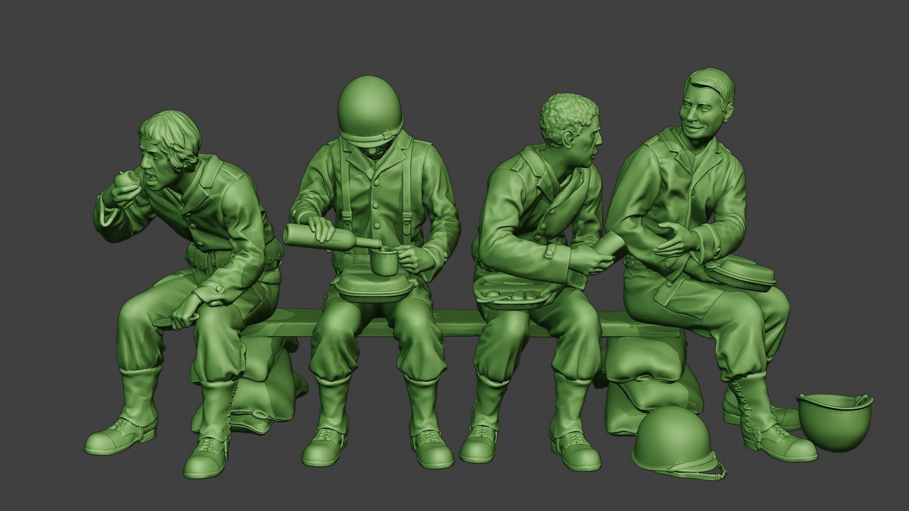 ArtStation - American soldiers ww2 EatDrink A13 | Resources