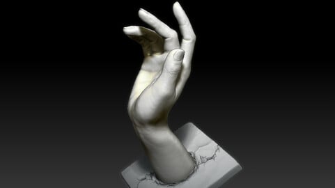 Woman hand art decorative printable sculpt