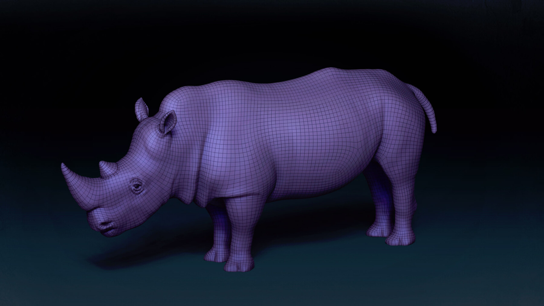 ArtStation White Rhino Base Mesh 3D Model Resources