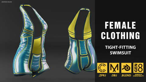 Swimsuit. MD/CLO3D PROJECT FILE + OBJ + BLEND