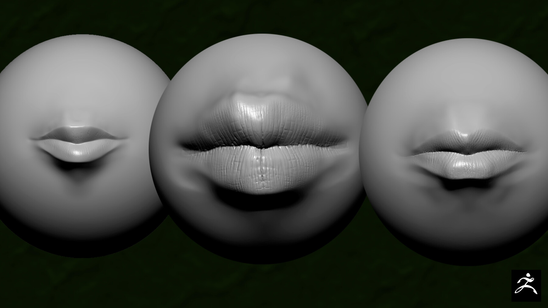 woman lips alpha for zbrush