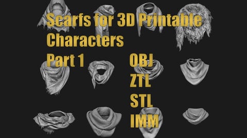 Scarfs for 3d Printable Characters Part 1