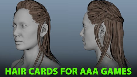 14 Hair Cards & Textures for AAA Games