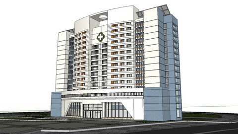 Sketchup City social Building-Hospital -06