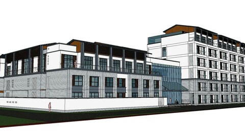 Sketchup City social Building-Hospital -011