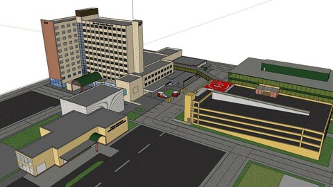 Sketchup City social Building-Hospital -035