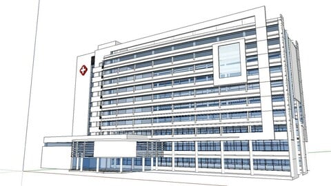 Sketchup City social Building-Hospital -044