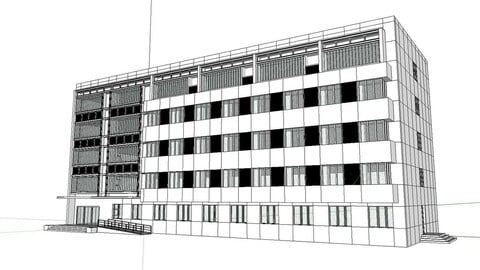 Sketchup City social Building-Hospital -046