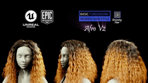 Afro V2 Grooming Real-Time Hairstyle Unreal Engine 4