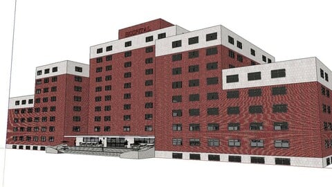 Sketchup City social Building-Hospital -048