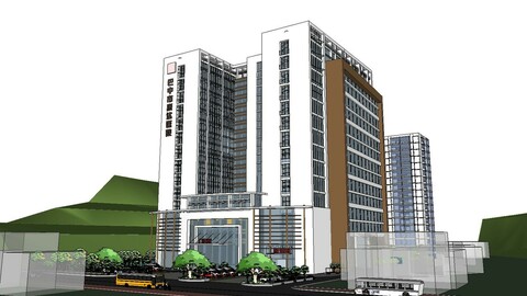 Sketchup City social Building-Hospital -049