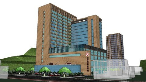 Sketchup City social Building-Hospital -053