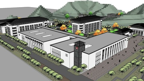 Sketchup City social Building-Hospital -065