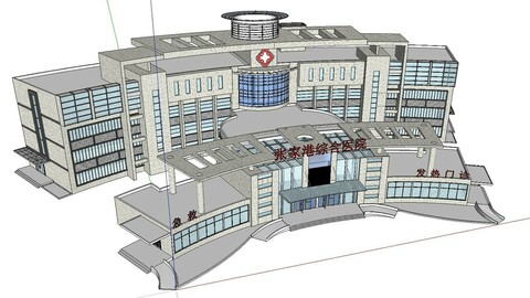 Sketchup City social Building-Hospital -073