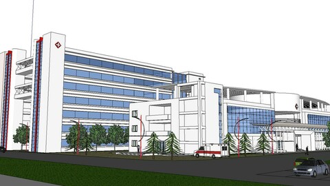 Sketchup City social Building-Hospital -077