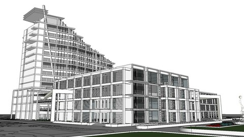 Sketchup City social Building-Hospital -081