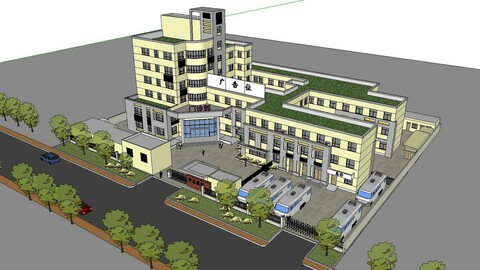 Sketchup City social Building-Hospital -087