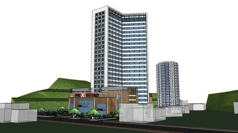 Sketchup City social Building-Hospital -096