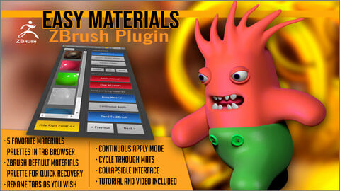 Easy Materials ZBrush Plugin